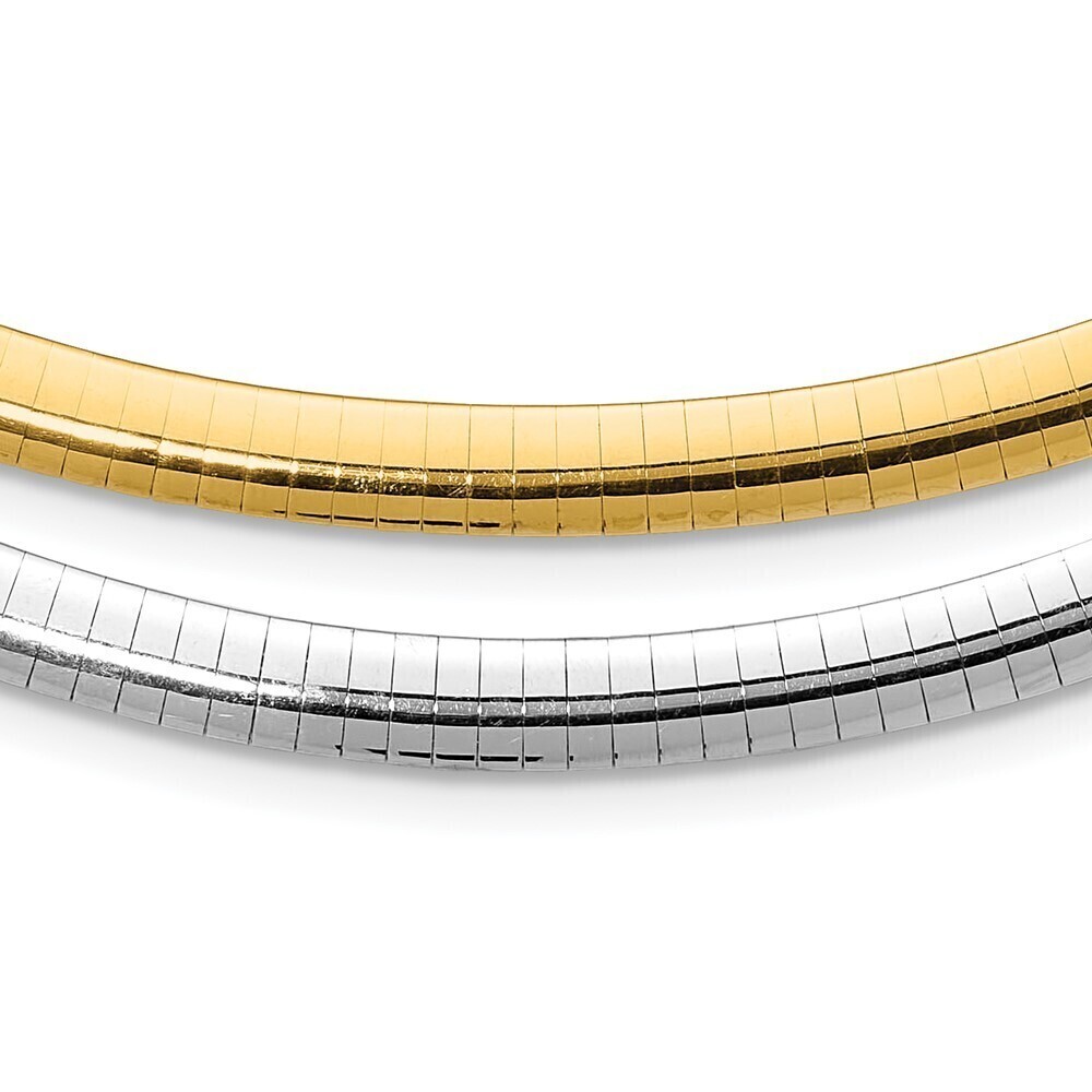 Kazi Luxury 14k Two-tone Lt Reversible 6mm Omega w/extender Necklace